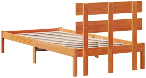 vidaXL Bettgestell mit Kopfteil Braun 90 x 200 cm Massivholz Kiefer 872139 Bild 6