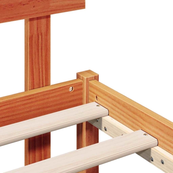 vidaXL Bettgestell mit Kopfteil Braun 90 x 200 cm Massivholz Kiefer 872139 Bild 7