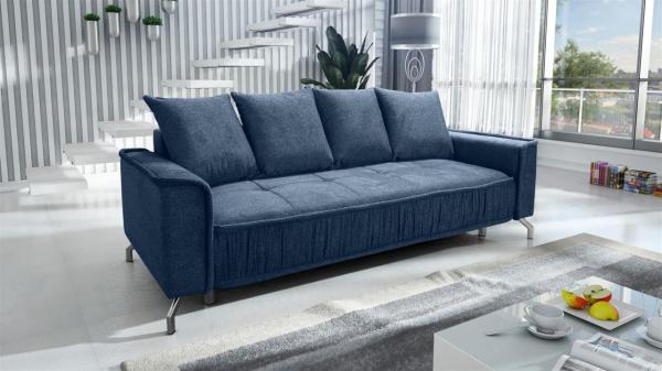 Schlafsofa Sofa 3-Sitzer FLORENCE Stoff Bubble Dunkelblau