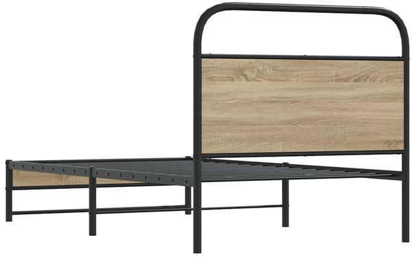 vidaXL Bettgestell ohne Matratze 100x190 cm Räuchereiche Holzwerkstoff 4100368 Bild 7