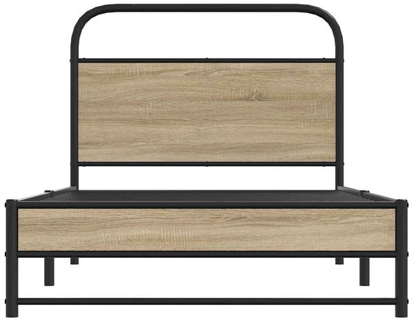 vidaXL Bettgestell ohne Matratze 100x190 cm Räuchereiche Holzwerkstoff 4100368 Bild 5