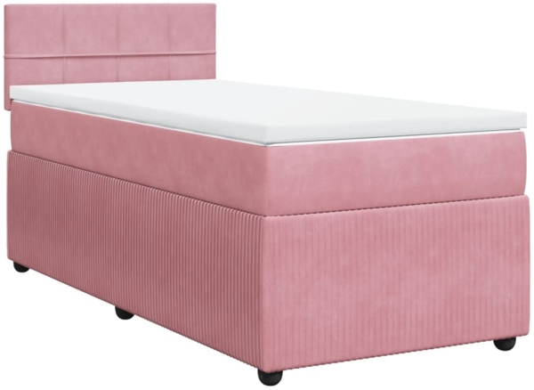 vidaXL Boxspringbett mit Matratze Rosa 90x200 cm Samt 3287655
