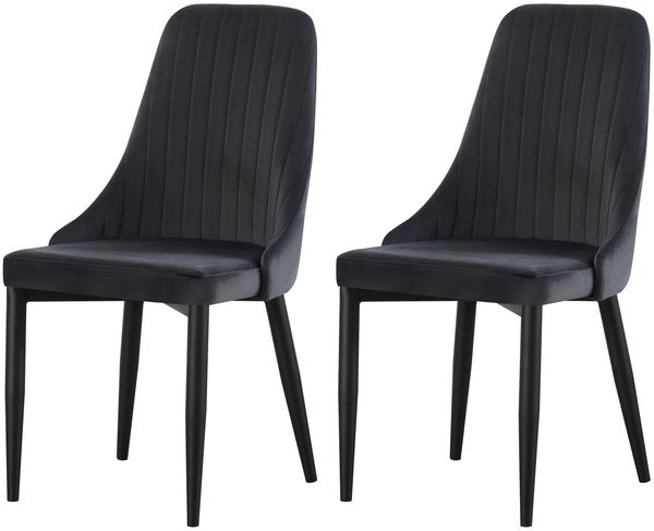 Stuhl 2er Set Monaco Stühle in Anthrazit - gemütliches Design - B/H/T: 44x88x58 cm