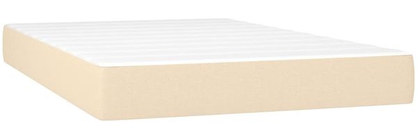 vidaXL Boxspringbett mit Matratze Creme 120x200 cm Stoff, Härtegrad: H2 [3140366] Bild 5