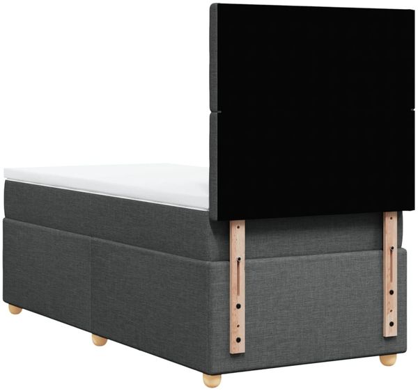 vidaXL Boxspringbett mit Matratze Dunkelgrau 90x190 cm Stoff 3293450 Bild 8