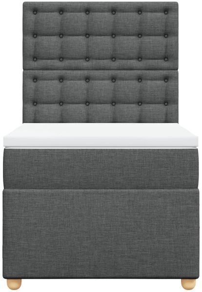 vidaXL Boxspringbett mit Matratze Dunkelgrau 90x190 cm Stoff 3293450 Bild 6