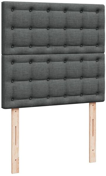 vidaXL Boxspringbett mit Matratze Dunkelgrau 90x190 cm Stoff 3293450 Bild 9