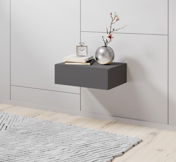 Nachtkommode >Thorben< in Graphit - 42x14x30cm (BxHxT)