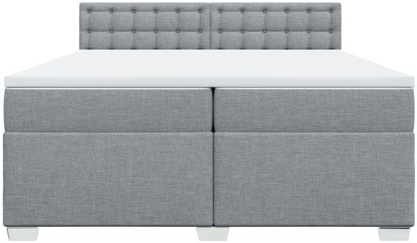 vidaXL Boxspringbett mit Matratze Hellgrau 200x200 cm Stoff 3288309 Bild 6