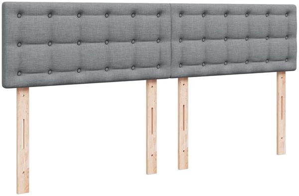 vidaXL Boxspringbett mit Matratze Hellgrau 200x200 cm Stoff 3288309 Bild 7