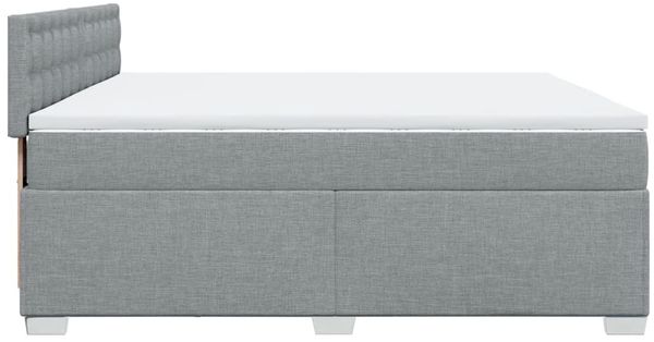 vidaXL Boxspringbett mit Matratze Hellgrau 200x200 cm Stoff 3288309 Bild 11