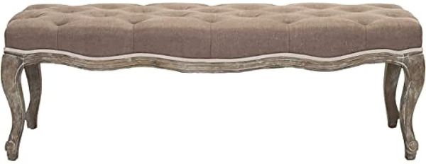 SAFAVIEH Upholstered Ottoman, in Brown, 45 X 135 X 45