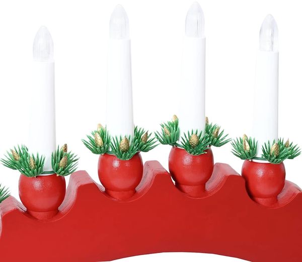 vidaXL Weihnachtskerzenbogen mit 10 LED Kerzen 3 pcs Rot 42019712 Bild 10