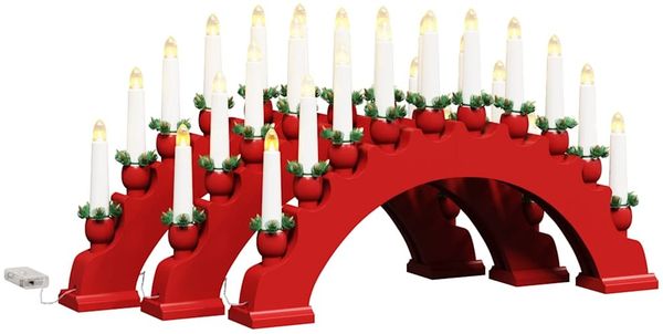 vidaXL Weihnachtskerzenbogen mit 10 LED Kerzen 3 pcs Rot 42019712 Bild 2