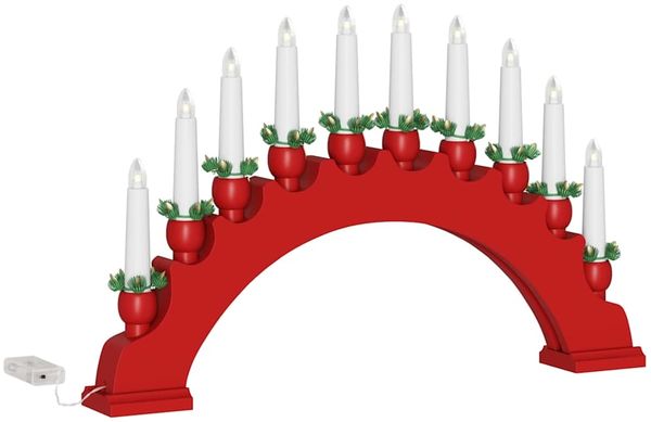 vidaXL Weihnachtskerzenbogen mit 10 LED Kerzen 3 pcs Rot 42019712 Bild 6