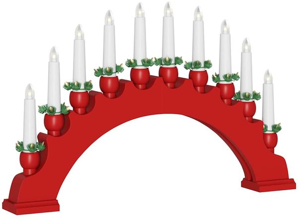 vidaXL Weihnachtskerzenbogen mit 10 LED Kerzen 3 pcs Rot 42019712 Bild 9