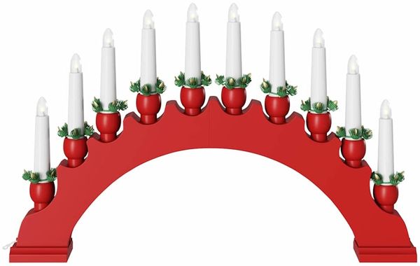 vidaXL Weihnachtskerzenbogen mit 10 LED Kerzen 3 pcs Rot 42019712 Bild 7
