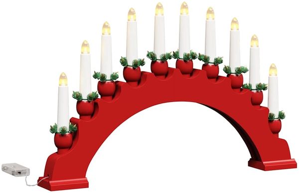 vidaXL Weihnachtskerzenbogen mit 10 LED Kerzen 3 pcs Rot 42019712 Bild 4