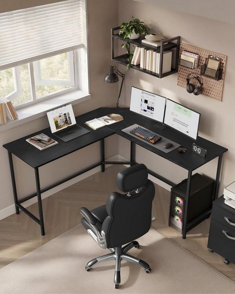 VASAGLE Schreibtisch L-förmiger Computertisch, Eckschreibtisch, Gaming, Homeoffice, 140 x 140 x 76 cm, platzsparender Bürotisch, einfacher Aufbau