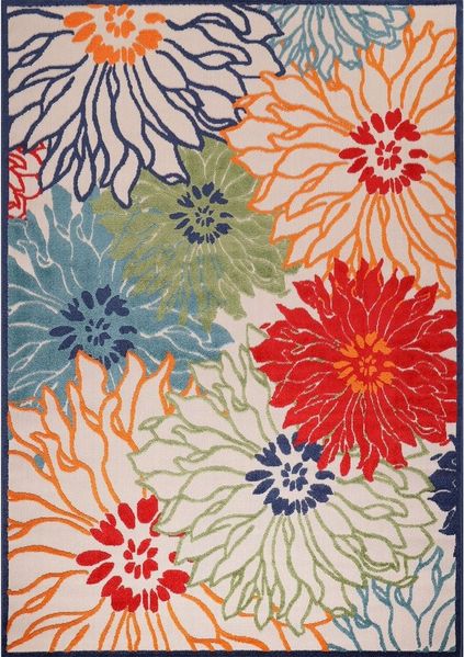 Sanat Teppich Floral 2 Outdoor, rechteckig, Höhe: 6 mm, In- und Outdoor geeignet, Blumen, Balkon, Terrasse, Außenbereich