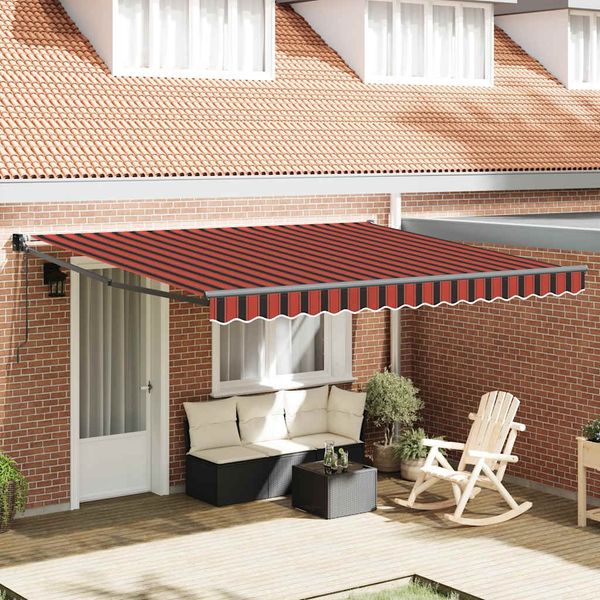 vidaXL Elektrische Markise mit Kurbel Orange und Braun 4x3 m 3154518