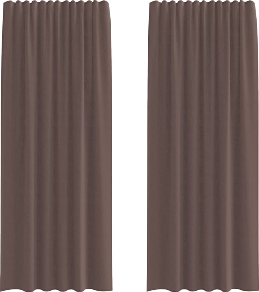 vidaXL Voile Vorhänge mit Stangentaschen 2 Stk. Braun 4102174 Bild 1