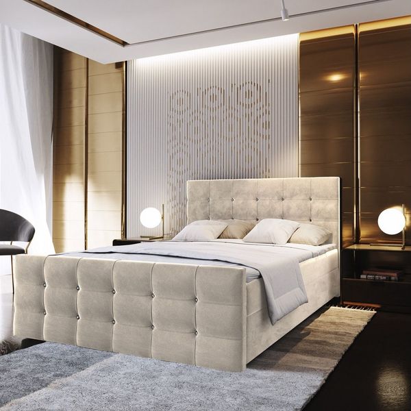 Masseno Boxbett SLAT 180x200 cm mit Bonell Matratze und Topper