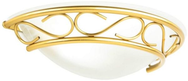Licht-Erlebnisse Wandleuchte ATHEN, ohne Leuchtmittel, Wandlampe Glas Schirm in Weiß Messing Flur Wohnzimmer Beleuchtung