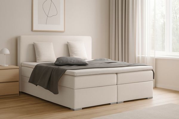 Deine Möbel 24 Boxspringbett BELLO Boxspring Komplettbett Polsterbett Bonellfederkernmatratzen (Beige Creme Grau Dunkelgrau Graphit Anthrazit Schwarz, 3-St, Boxbett Velours Samt 140x200 160x200 180x200 200x200), inkl. Bettkasten Topper Matratzen H3 H4