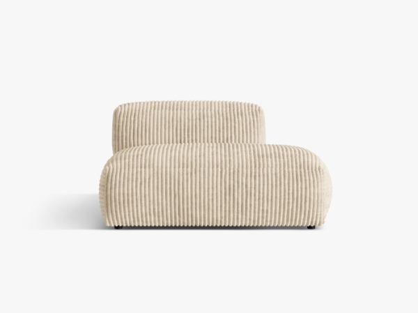 Micadoni Ecksofa-Modul Martina 1-Sitzer Rechts Kord Helles Beige