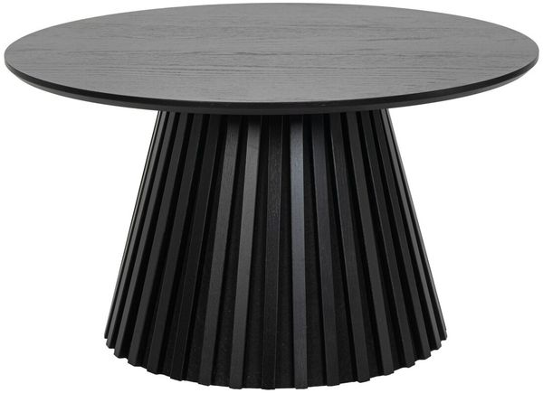 Couchtisch Gobens Ø80 cm Schwarz - Moderner Sofatisch mit zentralem Standfuß