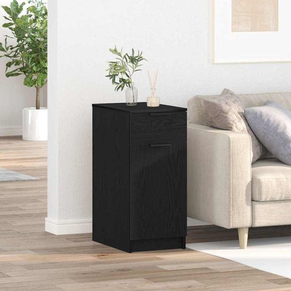 vidaXL Büroschrank Schwarz Eichen-Optik 33 x 50 x 75 cm Holzwerkstoff 862103