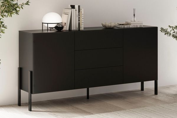 OTTO home Sideboard Jukon, Breite 150 bzw. 180 cm, moderne grifflose Kommode, Schubladenschrank 2 Türen/3 Schubkästen, push-to-open-Funktion