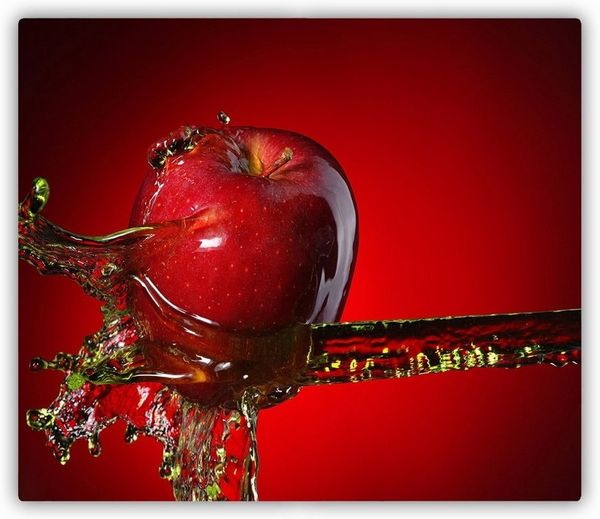 Tulup Schneidebrett Spritzschutz Abdeckung Gehärtetes Glas Herdabdeckplatte Apfel Wasser, (1-St)