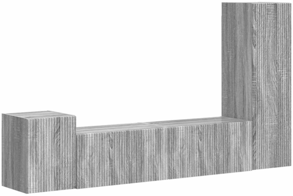 vidaXL TV-Schrankset Wandmontiert 4 pcs Graues Sonoma Holzwerkstoff 3409003