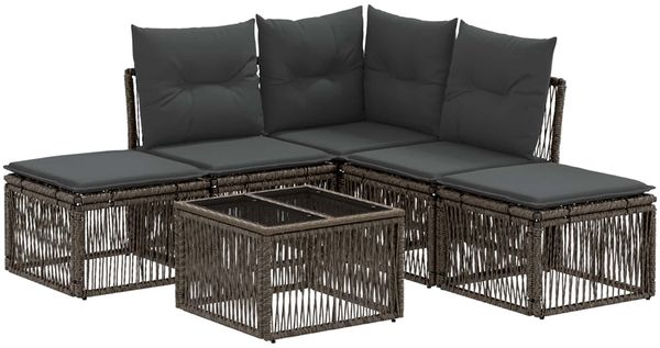 vidaXL Gartensofa-set 6 pcs Grau Poly-Rattan 3434228