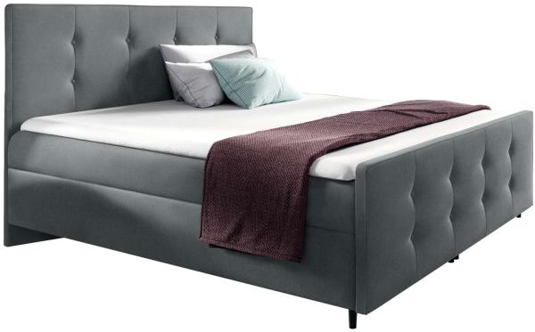 99rooms Primo Boxspringbett 180x200 cm Strukturstoff INARI Hellgrau Bild 2