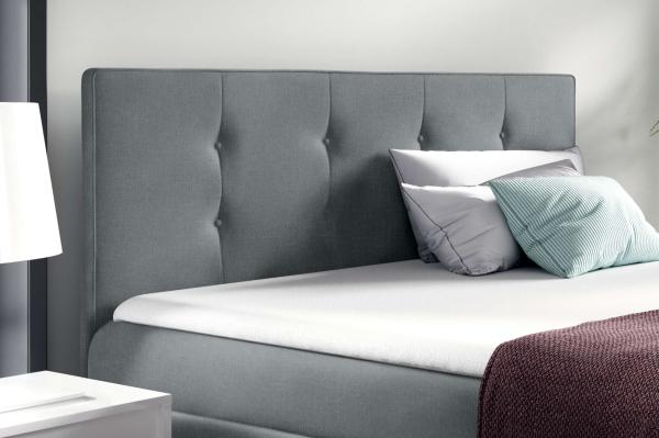 99rooms Primo Boxspringbett 180x200 cm Strukturstoff INARI Hellgrau Bild 4