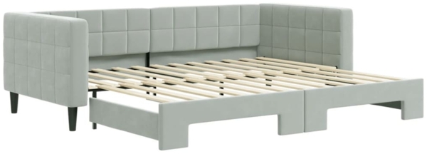 vidaXL Tagesbett Ausziehbar Hellgrau 90x200 cm Samt 3196691