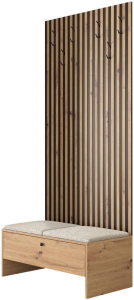 Garderoben-Set Melire IV (Farbe: Artisan Eiche / Artisan eiche + Schwarz, Abriamo 03)