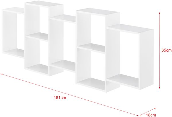 Wandregal Jessheim 161x18x65 cm Weiß en. casa Bild 2