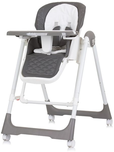 Chipolino Kinderhochstuhl 2 in 1 Milk Shake, verstellbar, Babyschaukel, Räder dunkelgrau