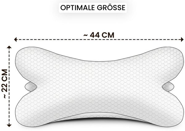 Amilian Nackenkissen Leseknochen 44x22 cm für Erwachsene - Lesekissen Knochenkissen Sofa, Leseknochen für Erwachsene, mit Bezug, weich, abnehmbarer Bezug, formstabil