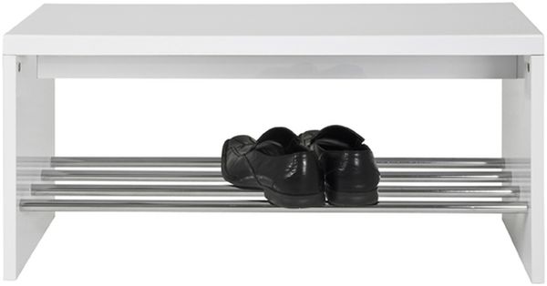 Schuhregal >Martin< in Weiß aus MDF - 81x40x30cm (BxHxT)