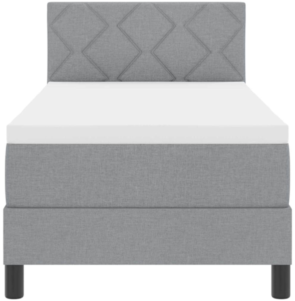 vidaXL Boxspringbett mit Matratze Hellgrau 80 x 200 cm Stoff 3338720 Bild 6