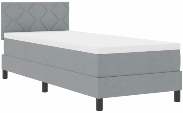 vidaXL Boxspringbett mit Matratze Hellgrau 80 x 200 cm Stoff 3338720 Bild 1