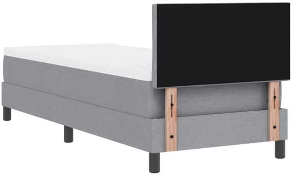 vidaXL Boxspringbett mit Matratze Hellgrau 80 x 200 cm Stoff 3338720 Bild 8