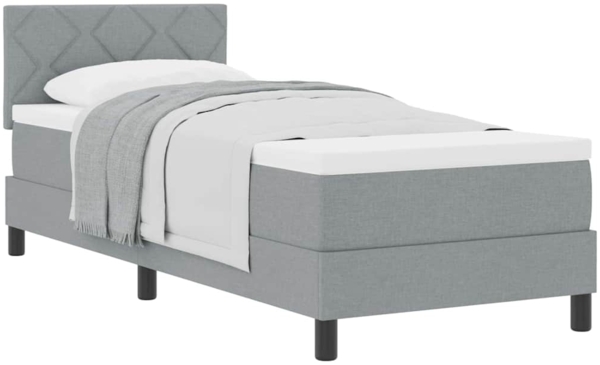 vidaXL Boxspringbett mit Matratze Hellgrau 80 x 200 cm Stoff 3338720 Bild 2