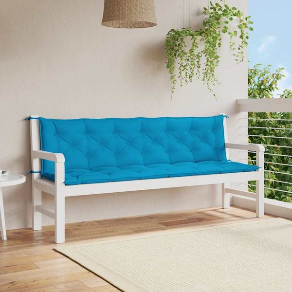 vidaXL Gartenbank-Auflage Hellblau 200x(50+50)x7 cm Oxford-Gewebe 315044
