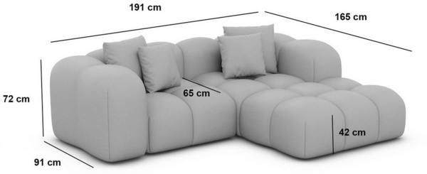 Ecksofa Formentera Mini mit Kissen, Kunstleder, Dunkelbraun, Links Bild 4